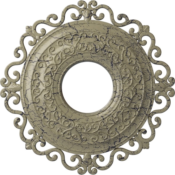 Ekena Millwork Orrington Medallion (Canopies up to 6 1/4"), 22"OD x 6 1/4"ID x 1 3/4"P, Castle Stone Crackle CM22ORCSC - main